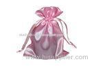 Pink Ecologic Satin Drawstring Pouch Bag Proof Moisture 10*12cm