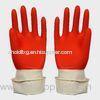 Red natural color spray flocklined household Color Latex Gloves