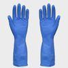 Mans Blue Household Latex Gloves With beaded cuff , straight cuff