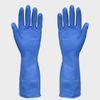 Mans Blue Kitchen Latex Gloves With beaded cuff , straight cuff