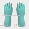 Green Kitchen Latex Gloves With straight cuff , Fish scale grip rubber gloves