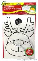 Christmas colour-in masks of 3 design