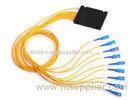 ABS Box Optical PLC Splitter , 1 * 8 / 1 * 16 plc optical splitter G657A