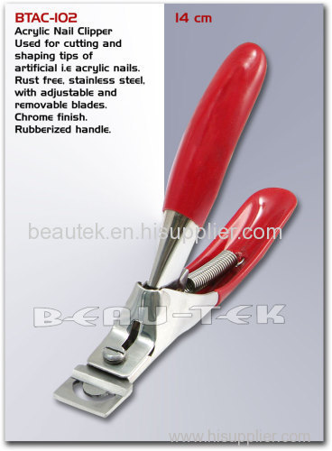 Acrylic Nail Cutter,Removable Blade, Chrome Finish