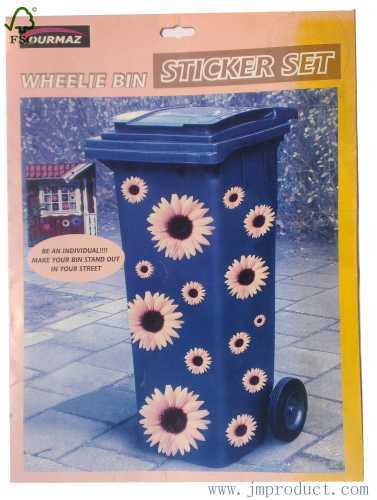 sunflower rubbish bin stickers