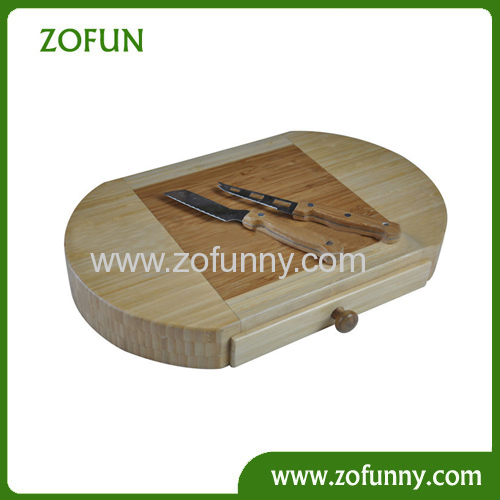 high quality bamboo bread cutting board with drawer