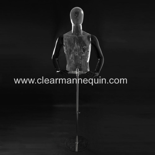 Black and transparent male torso PC manikin dummy