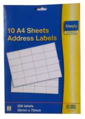 A4 sheet address label