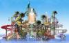 Outdoor Water Playground Equipments with water house and water slide for water park