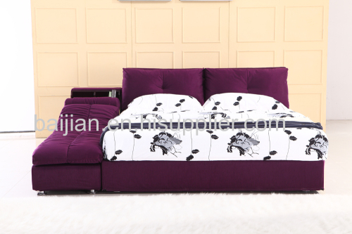 colorful fabric bed with chaise