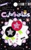 custom glitter adhesive window stickers Star Tag Design with silk screen printing