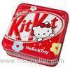 Red Rectangle Tin Candy Containers Of Hello Kitty Printed / Jewelery Tin Can