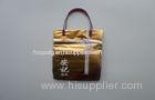 Durable Soft Loop Handle Bag Gold Yellow Printing Logo for Brand Shops