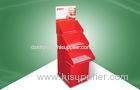 Three Tray POP Cardboard Display Floor Display Stand With White Layer B Flute