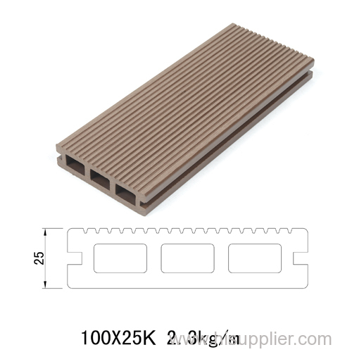 100*25mm outdoor hollow wpc decking