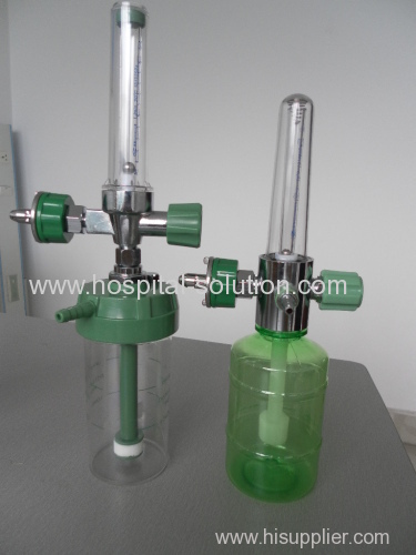 Medical oxygen flowmeter with humidifier bottle