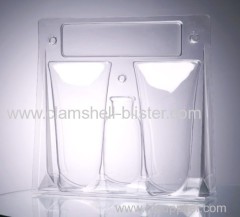 Three folded blister packaging box for cosmetic