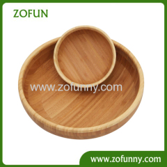 Round shape bamboo salad bowl set
