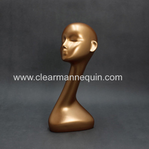 Golden female mannequin head for sale