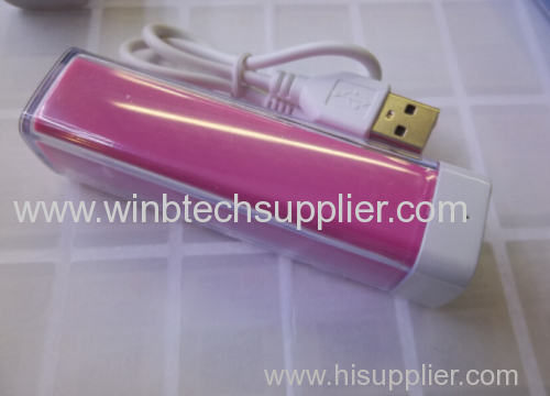 Universal Output 5V USB Mobile Phone Tube Moblie Battery Charger Power Bank 1200mah 2600mAh