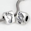 European Style Sterling Silver Footprint Beads Wholesale