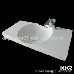 Chemical Resistance Glossy Solid Surface Bathroom Sinks