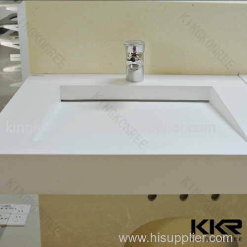 Low Water Absorption Royal White Solid Surface Double Bowls Sink