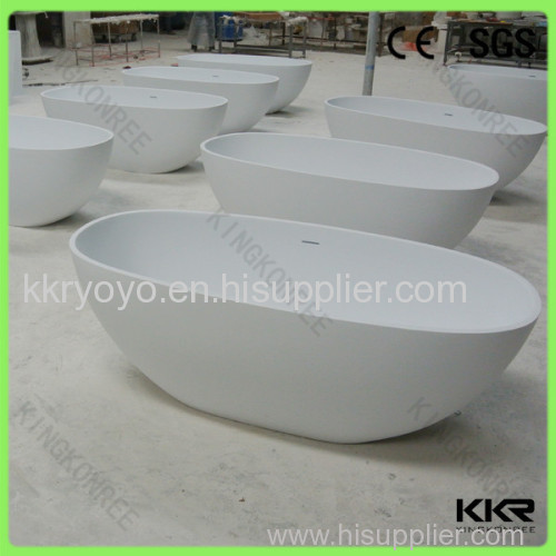 Matte white stand alone bath tub