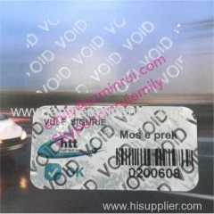 Custom white warranty void barcode stickers with serials numbers white void stickers printed with barcode and sequence