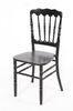 Black Wooden Napoleon Chair , Chocolate Armless Wood Banquet Chairs For Outdoor