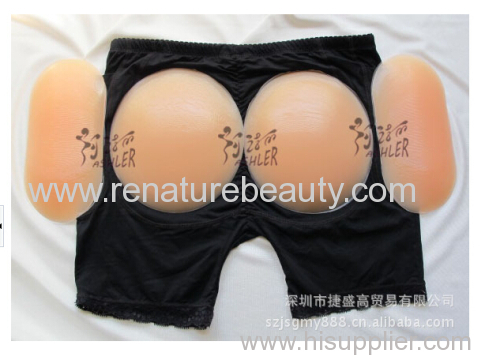 Sexy pushing up bottom pants with 4pcs Silicone padded buttock pants