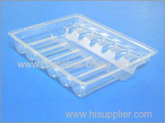 Plastic packaging tray for medical vial