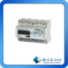 LCD Display Three Phase DIN Rail Mini Power Meter With Communication