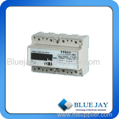 LCD Display Three Phase DIN Rail Mini Power Meter With Communication