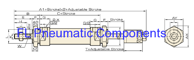 MAJ Type Stainless Steel Pneumatic Mini Cylinder