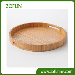 Round Bamboo Fiber Serving Tray