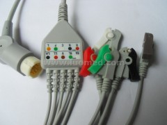 Philips 12pin One-piece 3-lead ECG cable and leadwire AHA clip