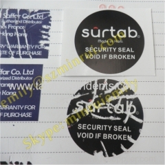 Custom self adhesive fragile destructible tamper proof seal stickers with Company logo