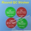 Removable Adhesive no Residue 15mm Diameter Round QC Sticker Label,Red QC Passed and Green QC Rejected Sticker Custom