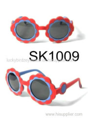 flexible soft kids sunglasses flower shape round sun glasses