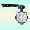 DIN, JIS High Performance Teflon / PTFE Lined Carbon Steel Wafer Butterfly Valves