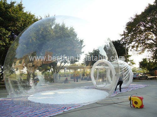 Transparent bubble inflatable lawn dome