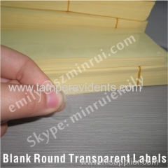 Custom Blank Round Transparent Self Adhesive Labels For Seal Boxes Or Other Packages