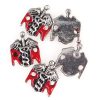 Platinum Plated Alloy Enamel Rn symbol Floating Locket Charms