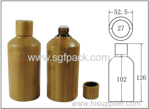 bamboo oil bottle 100ml glass bottle lotion bottle with bamboo cap bamboo cosmetic container