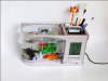 Aquarium With pen hold calendar clock