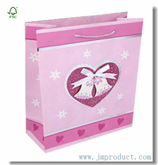 Large Size Lovely Pink Heart Wedding Gift Bag With Ribbon Handles