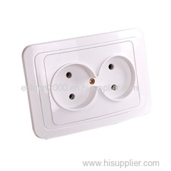 european 2 gang wall socket