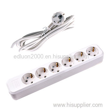 european 6 gang extension socket with wire