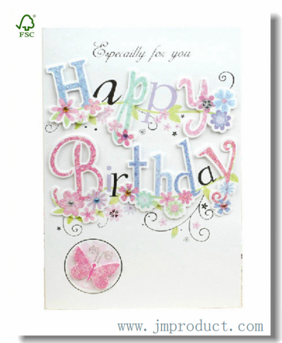 White Floral Birthday Greeting Card
